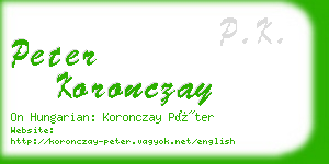 peter koronczay business card